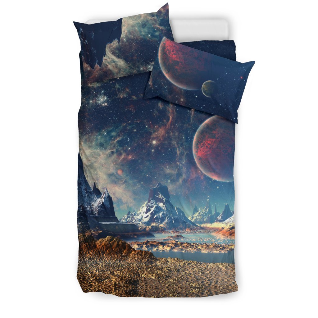 Galaxy Space Earth Print Duvet Cover Bedding Set-grizzshop