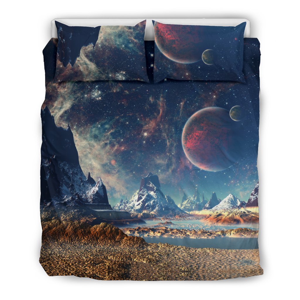 Galaxy Space Earth Print Duvet Cover Bedding Set-grizzshop