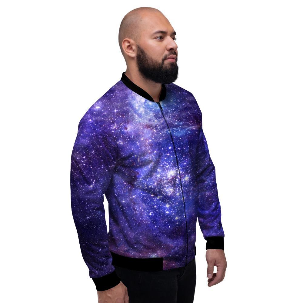 Galaxy Space Starfield Nebula Print Men's Bomber Jacket-grizzshop
