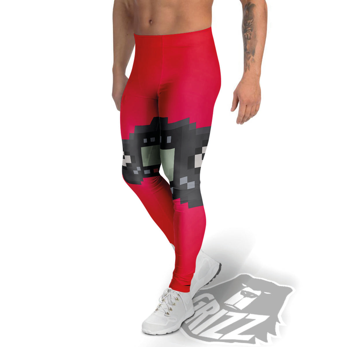 Game Items 8-Bit Pixel Print Men's Leggings-grizzshop