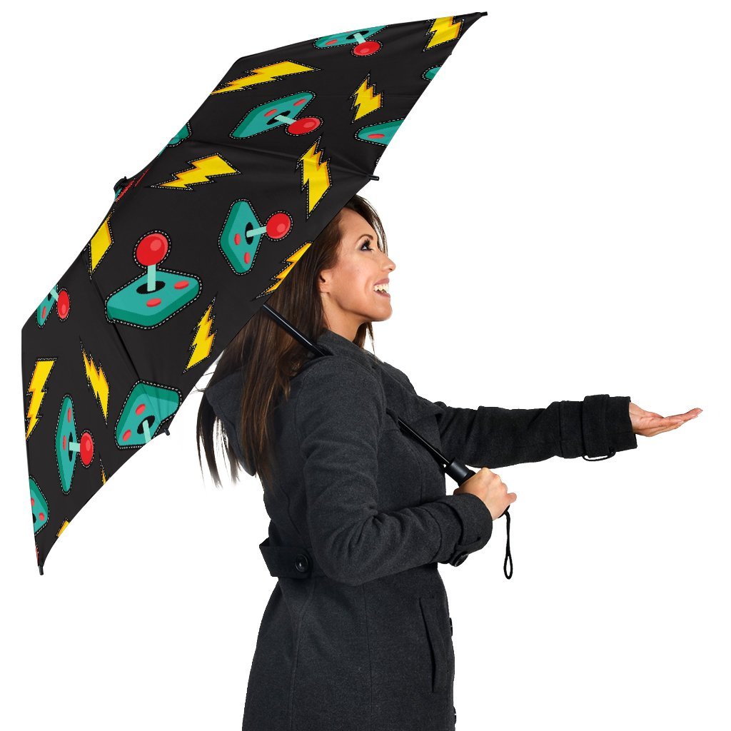 Gaming Joystick Pattern Print Automatic Foldable Umbrella-grizzshop