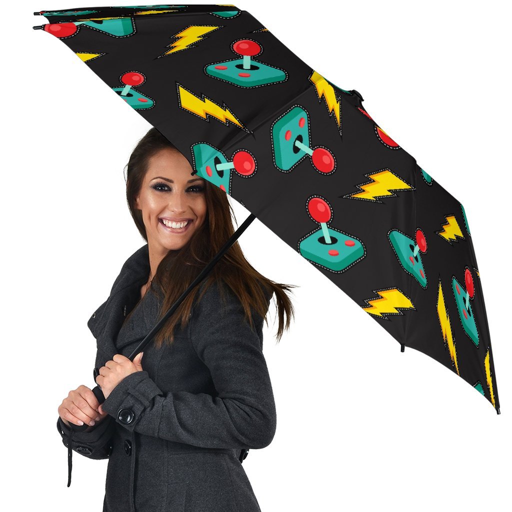 Gaming Joystick Pattern Print Automatic Foldable Umbrella-grizzshop