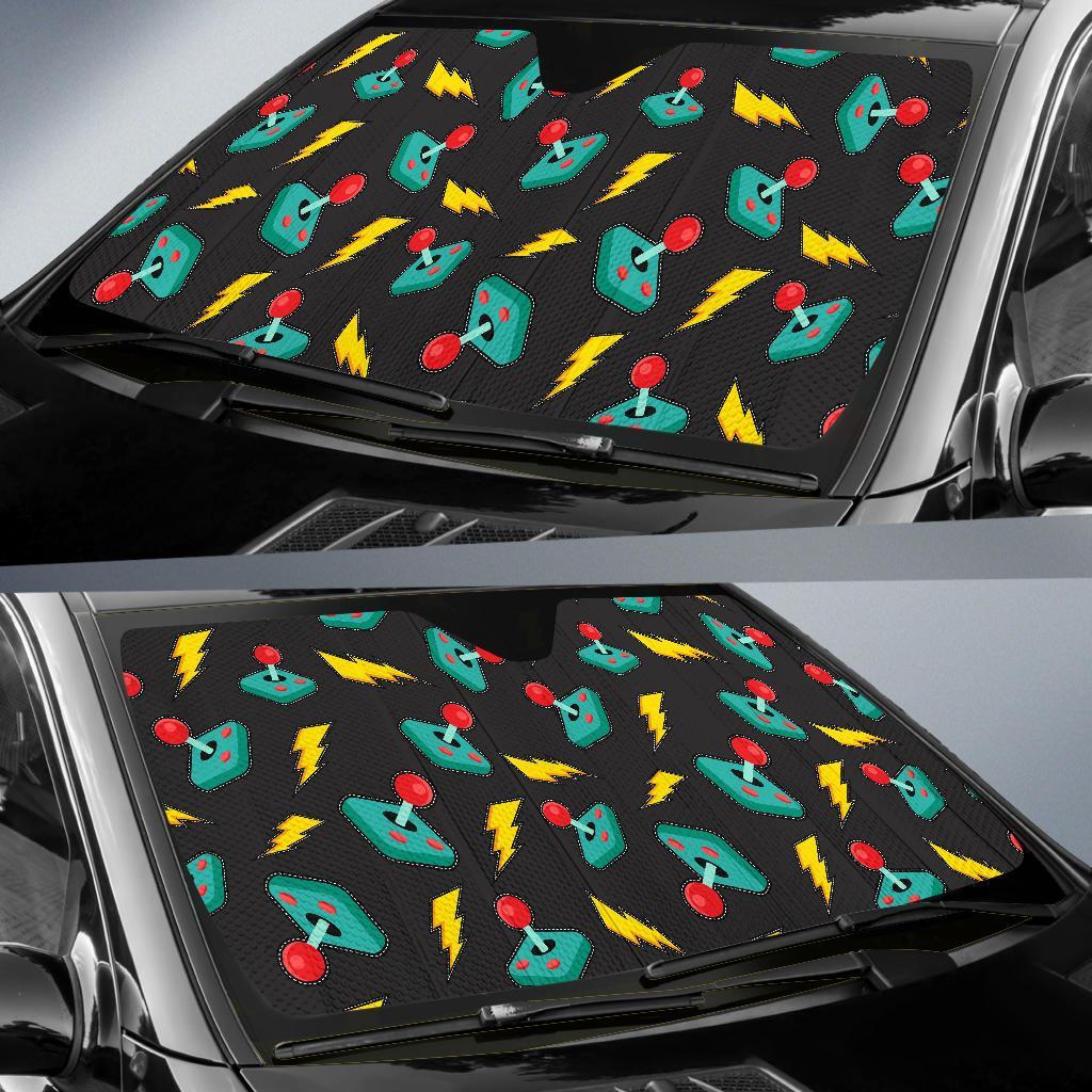 Gaming Joystick Pattern Print Car Sun Shade-grizzshop