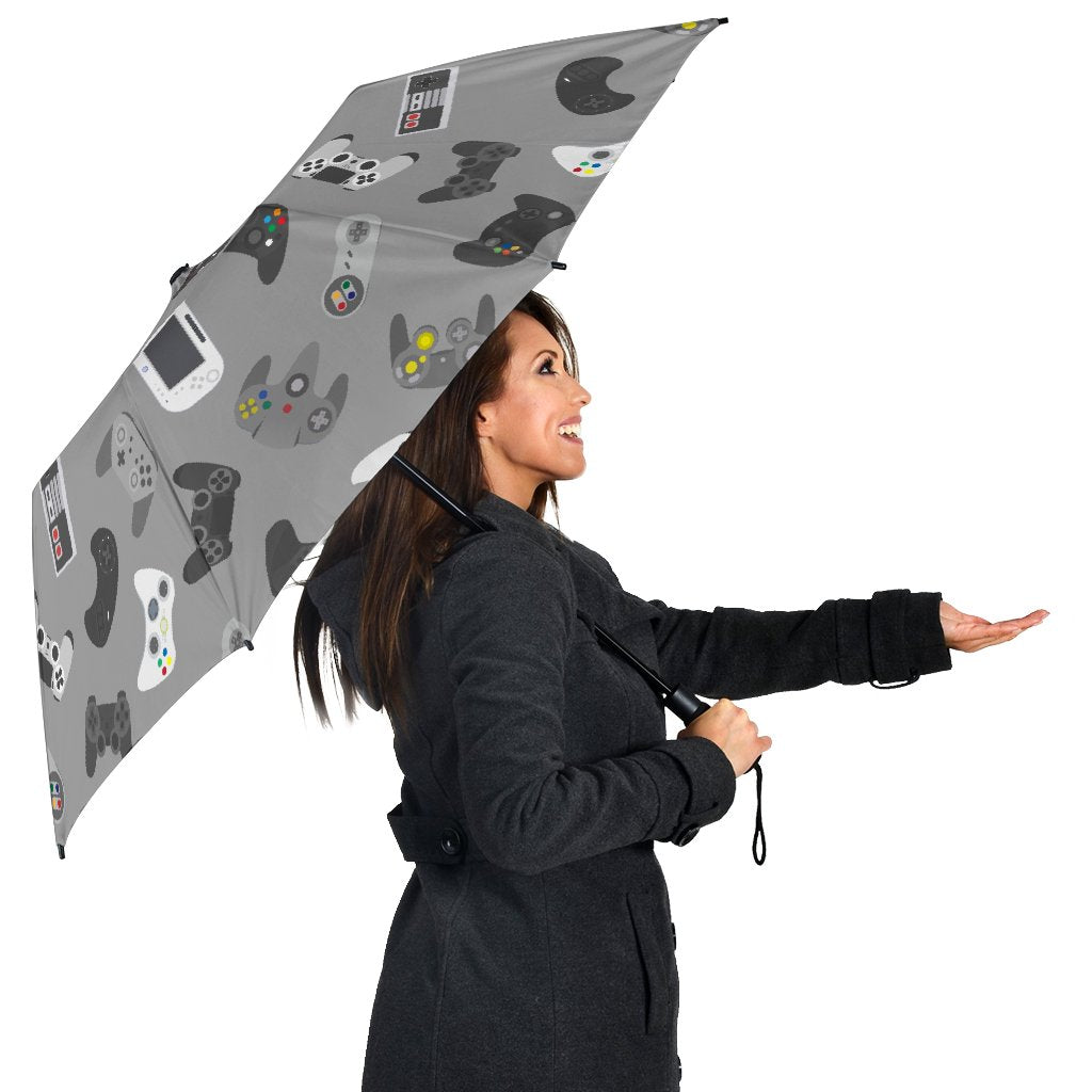 Gaming Joystick Print Pattern Automatic Foldable Umbrella-grizzshop