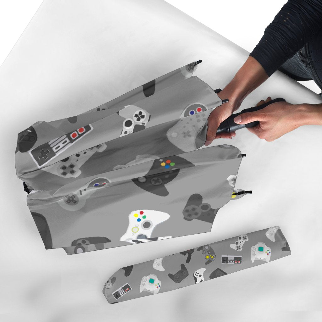 Gaming Joystick Print Pattern Automatic Foldable Umbrella-grizzshop