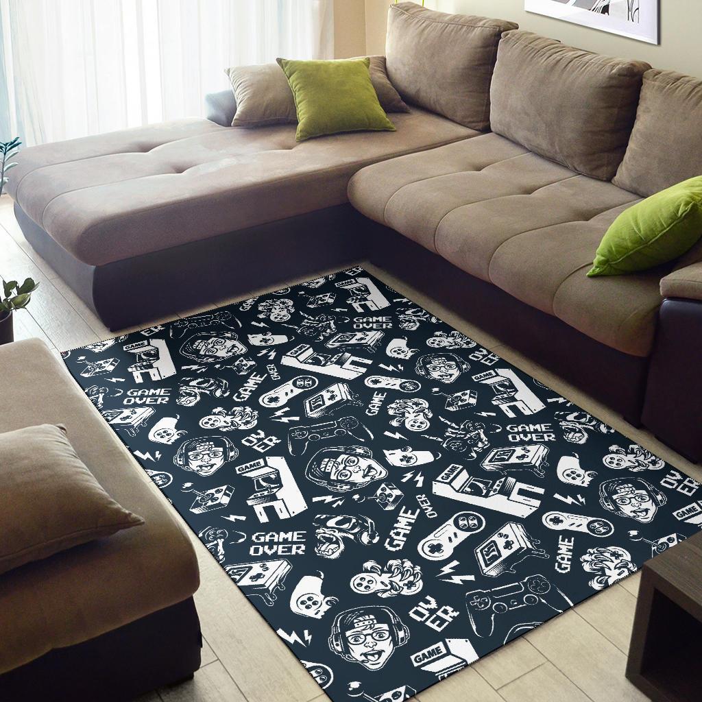 Gaming Pattern Print Floor Mat-grizzshop