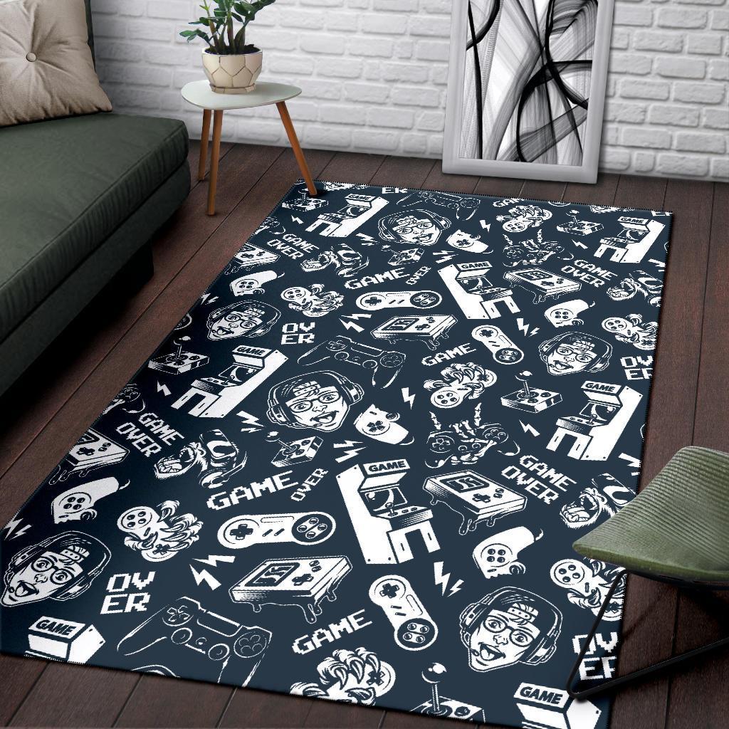 Gaming Pattern Print Floor Mat-grizzshop