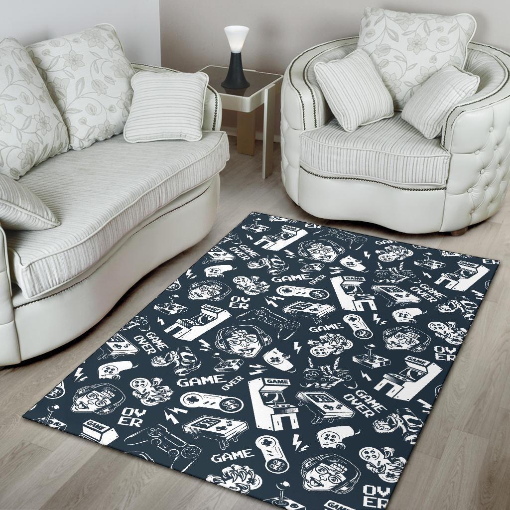 Gaming Pattern Print Floor Mat-grizzshop