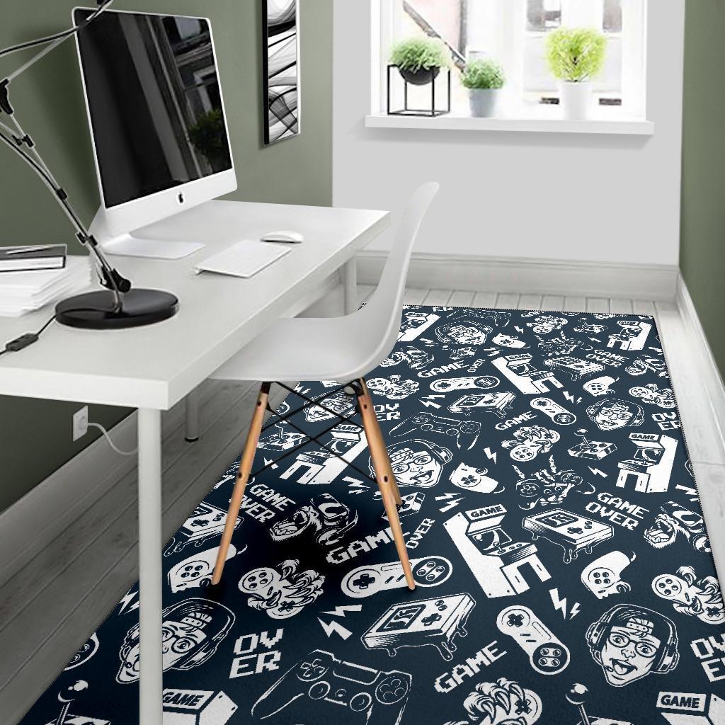 Gaming Pattern Print Floor Mat-grizzshop