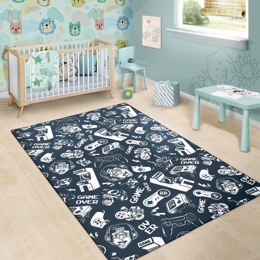 Gaming Pattern Print Floor Mat-grizzshop