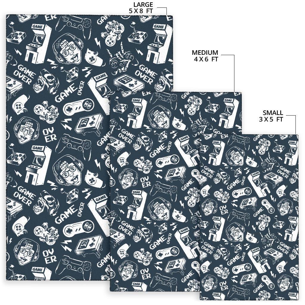 Gaming Pattern Print Floor Mat-grizzshop