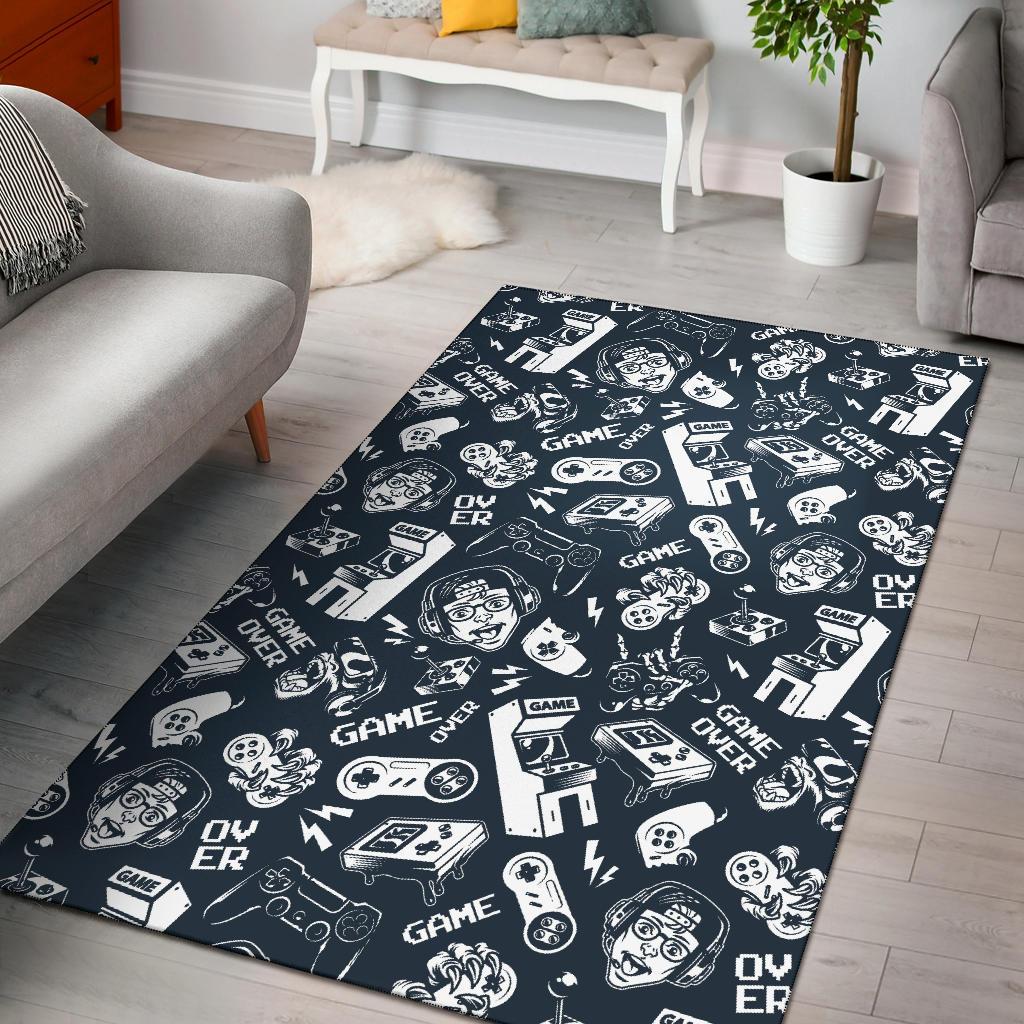 Gaming Pattern Print Floor Mat-grizzshop