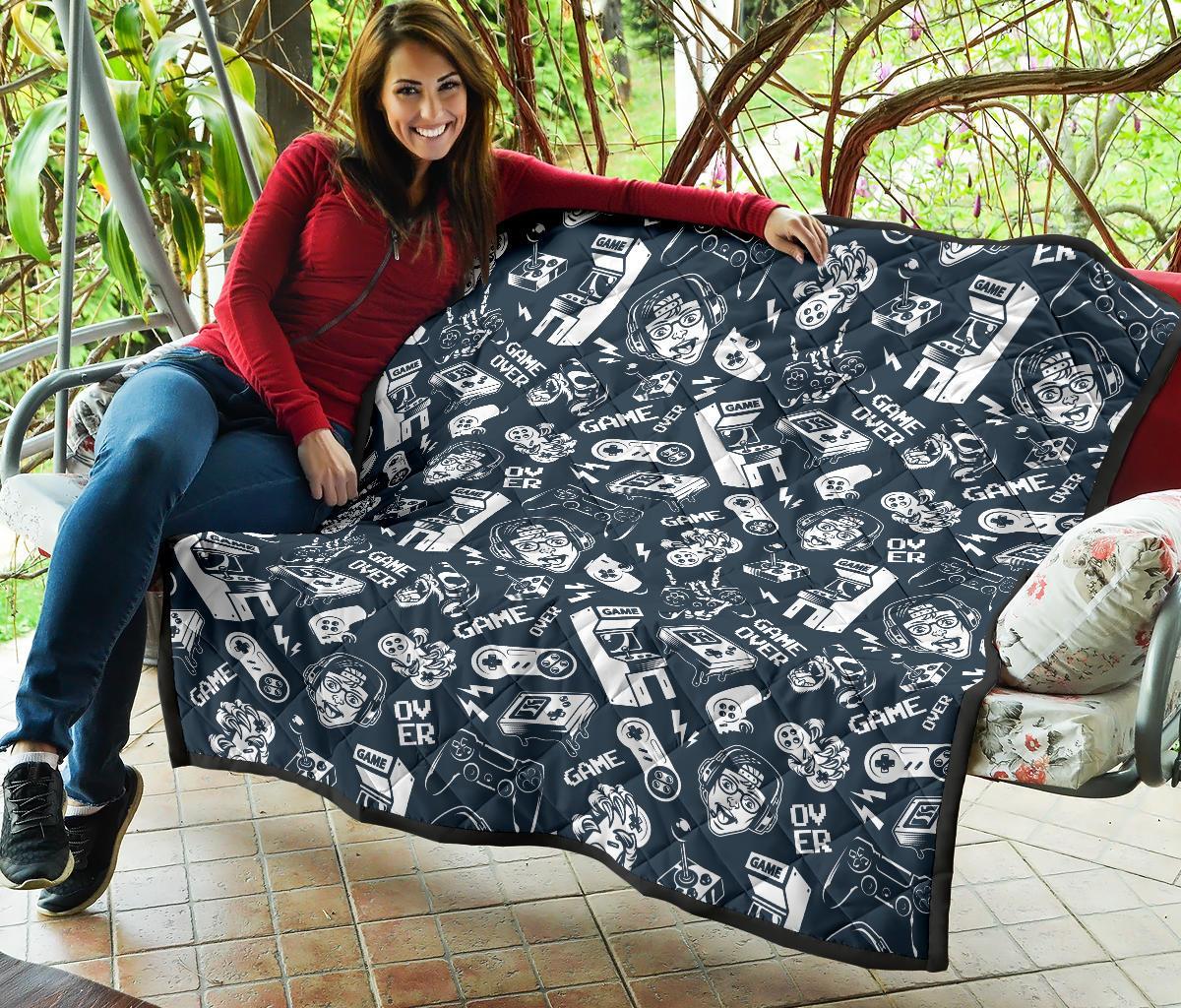 Gaming Pattern Print Quilt-grizzshop