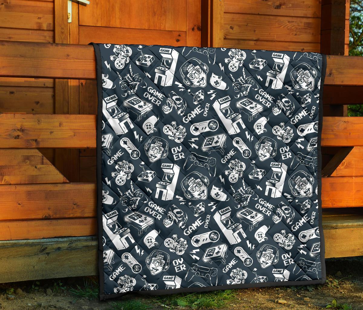 Gaming Pattern Print Quilt-grizzshop