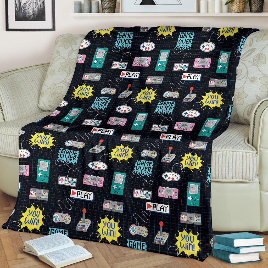 Gaming Print Pattern Blanket-grizzshop
