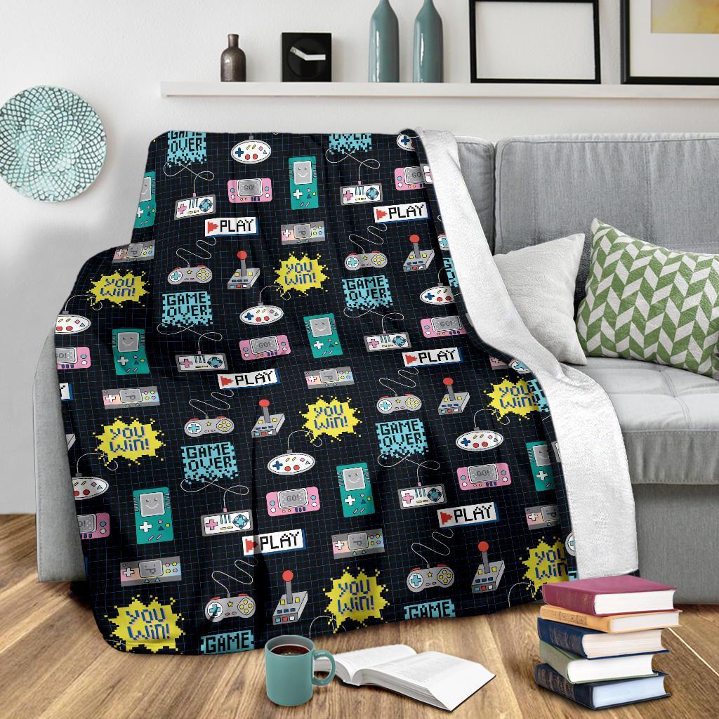 Gaming Print Pattern Blanket-grizzshop