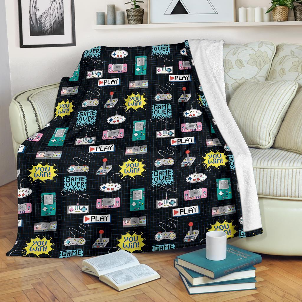 Gaming Print Pattern Blanket-grizzshop