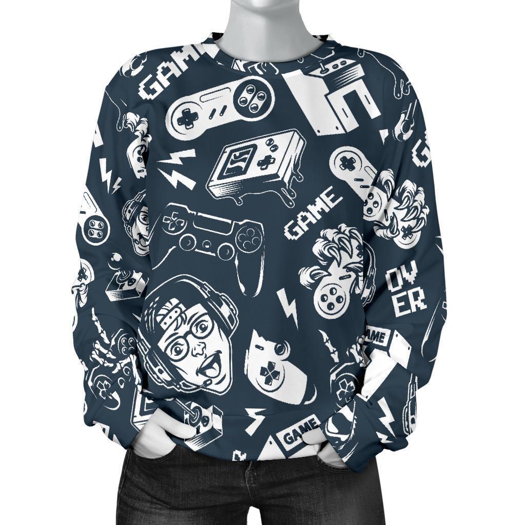 Gaming Pattern Print Women's Sweatshirt-grizzshop