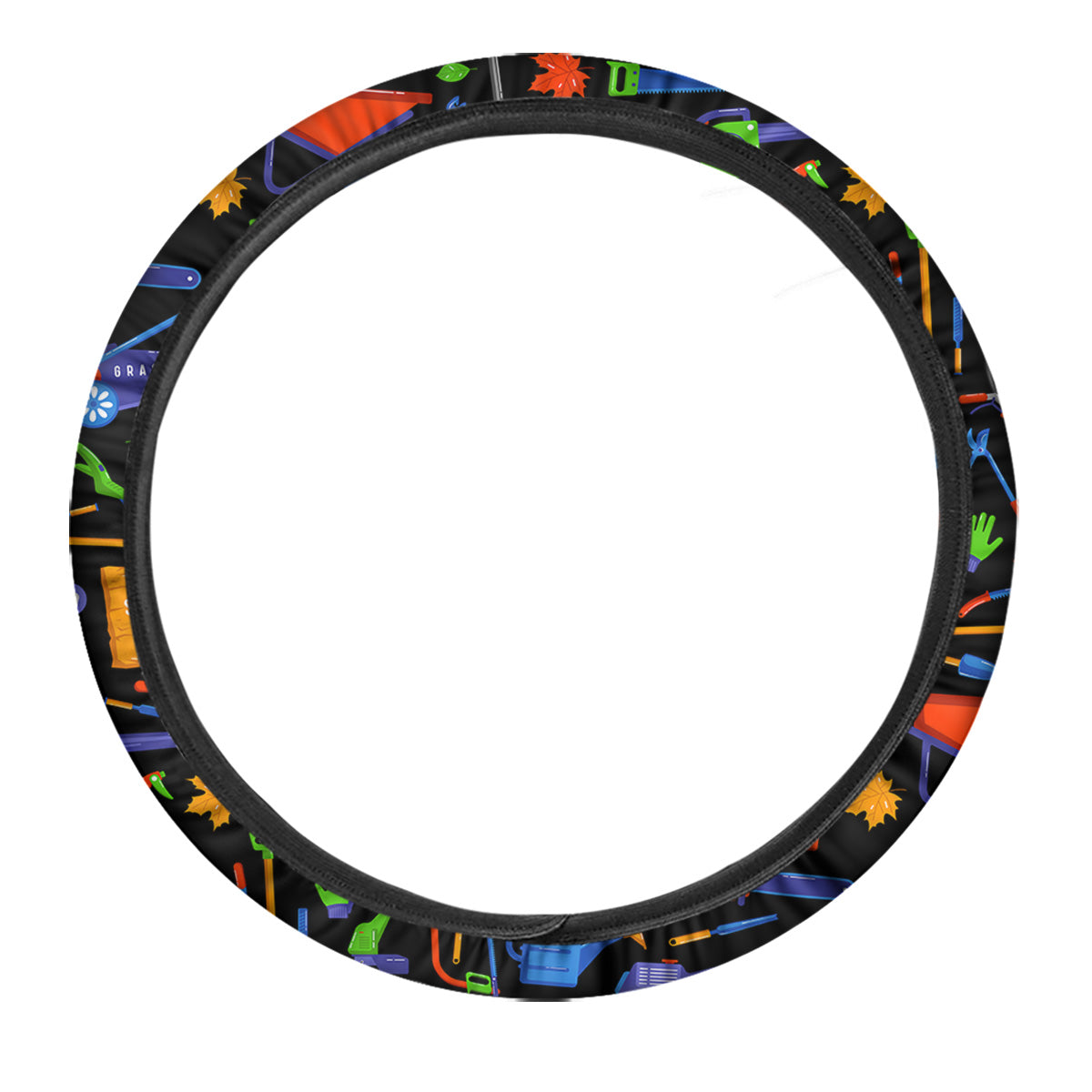 Garden Tools Print Pattern Car Steering Wheel Cover-grizzshop