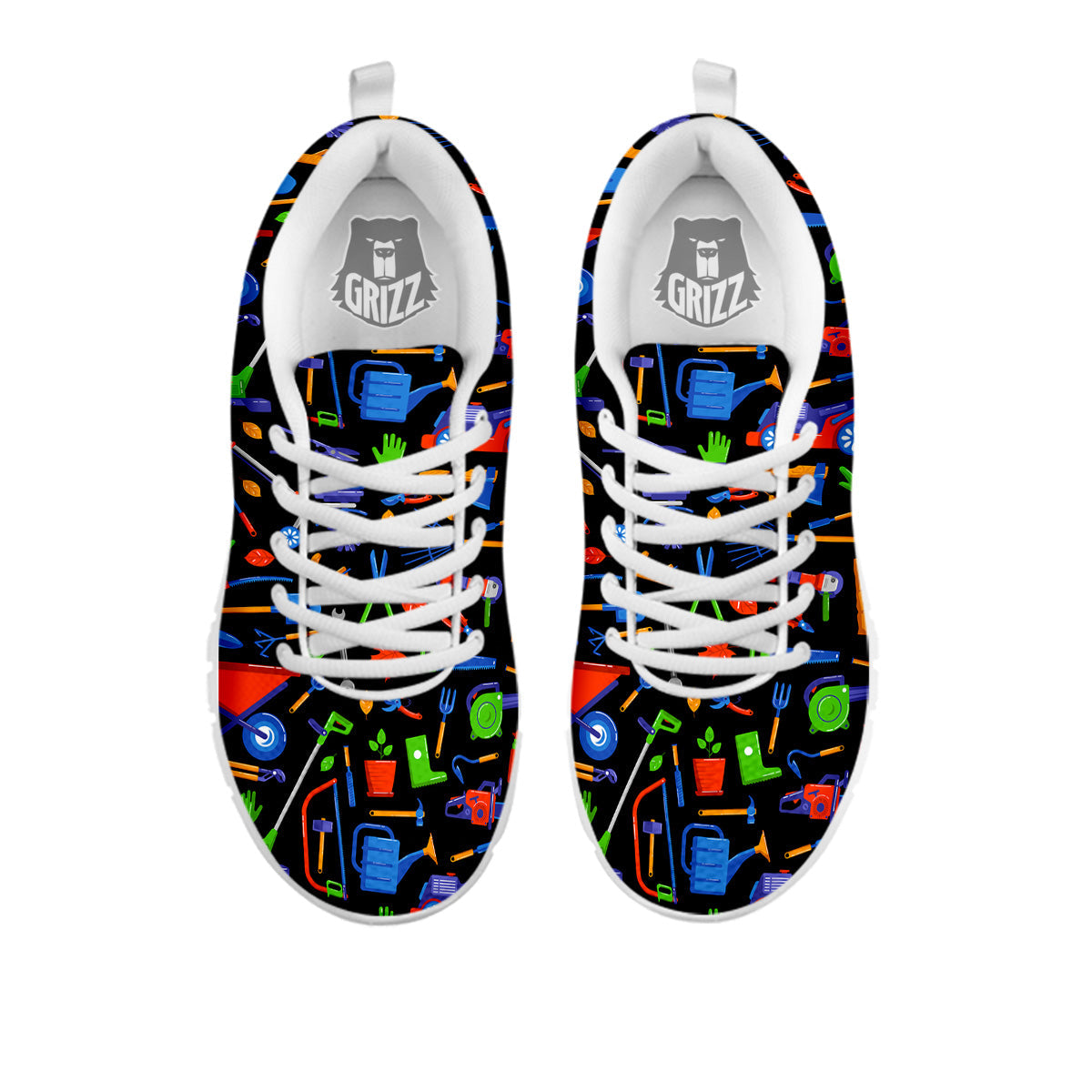 Garden Tools Print Pattern White Sneaker-grizzshop