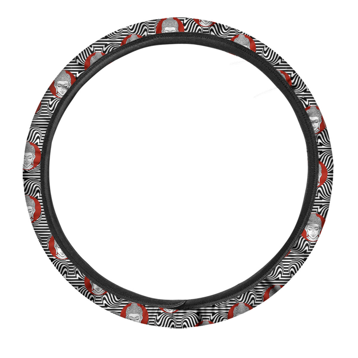 Gautama Buddha Print Pattern Car Steering Wheel Cover-grizzshop