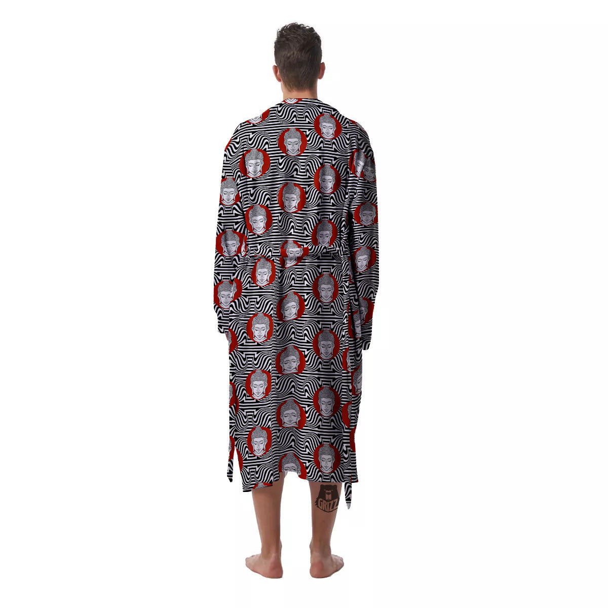 Gautama Buddha Print Pattern Men's Robe-grizzshop
