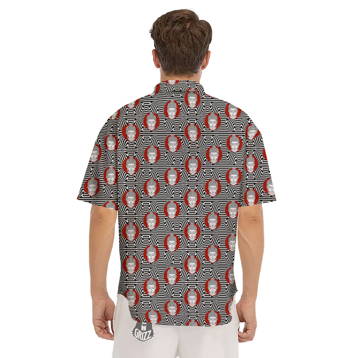 Gautama Buddha Print Pattern Men's Short Sleeve Shirts-grizzshop