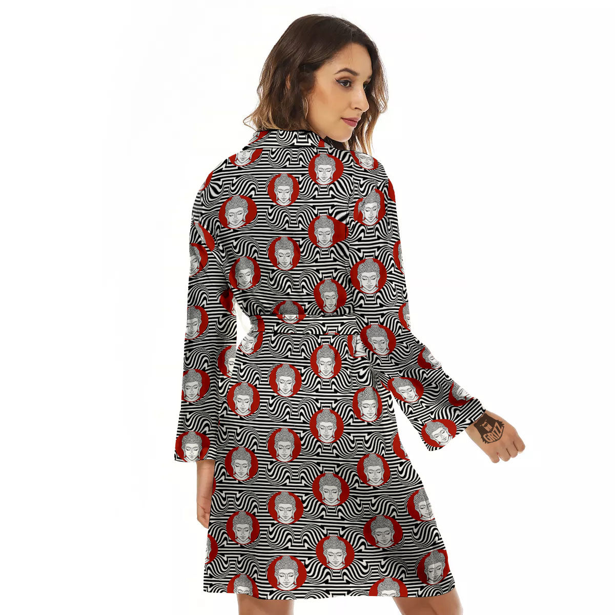 Gautama Buddha Print Pattern Women's Robe-grizzshop