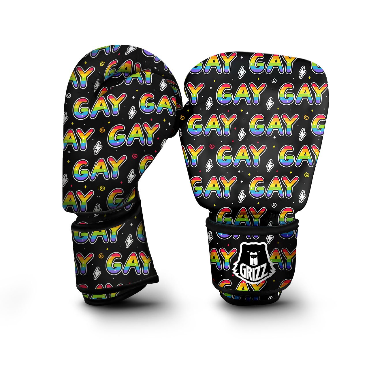 Gay Pride Rainbow Print Pattern Boxing Gloves-grizzshop