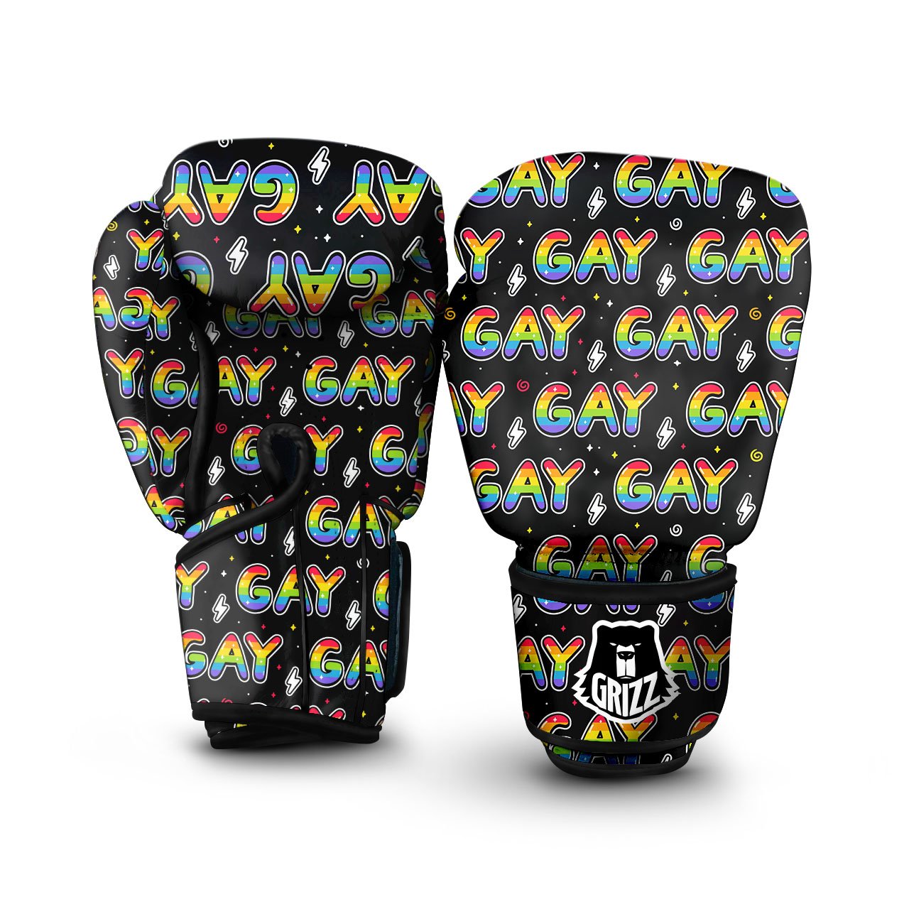 Gay Pride Rainbow Print Pattern Boxing Gloves-grizzshop