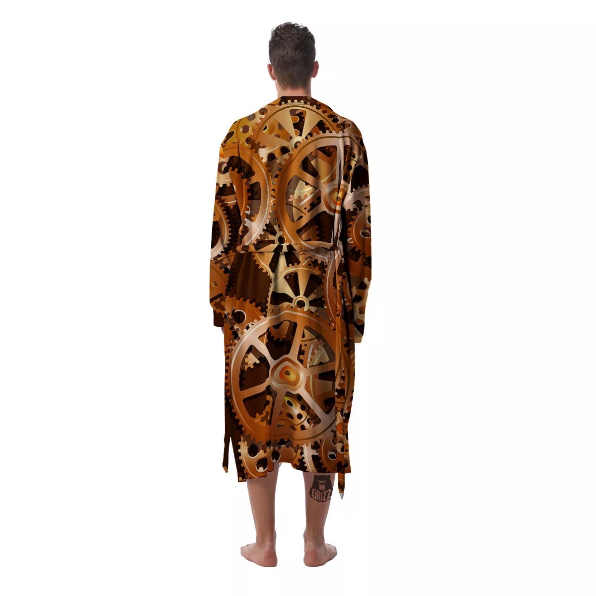 Gears And Steampunk Cogs Print Men's Robe-grizzshop