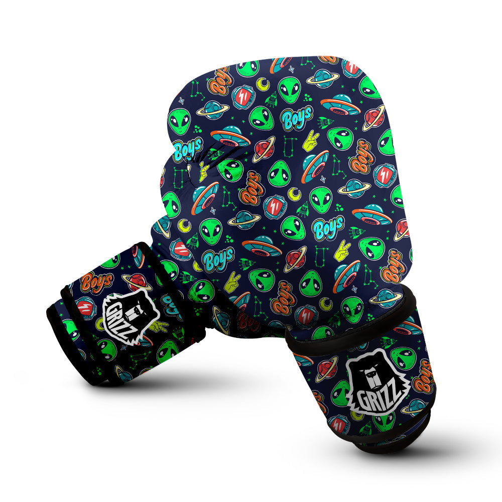 Geen Alien Ufo In Space Print Pattern Boxing Gloves-grizzshop