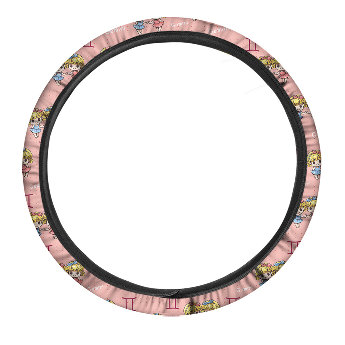 Gemini Cute Cartoon Print Pattern Car Steering Wheel Cover-grizzshop