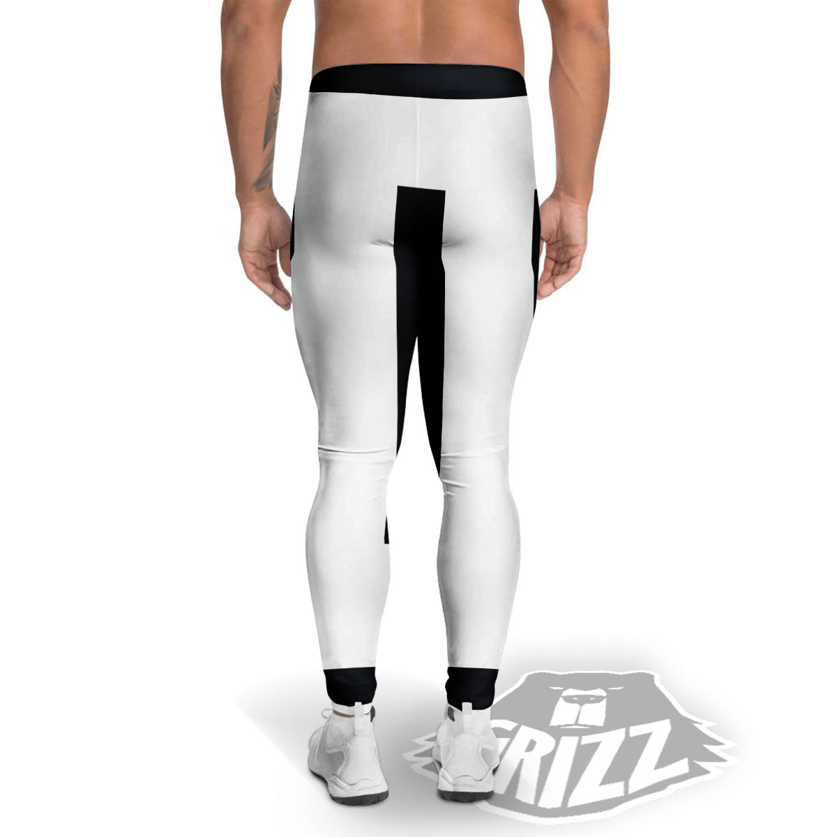 Gemini Sign White And Black Print Men's Leggings-grizzshop