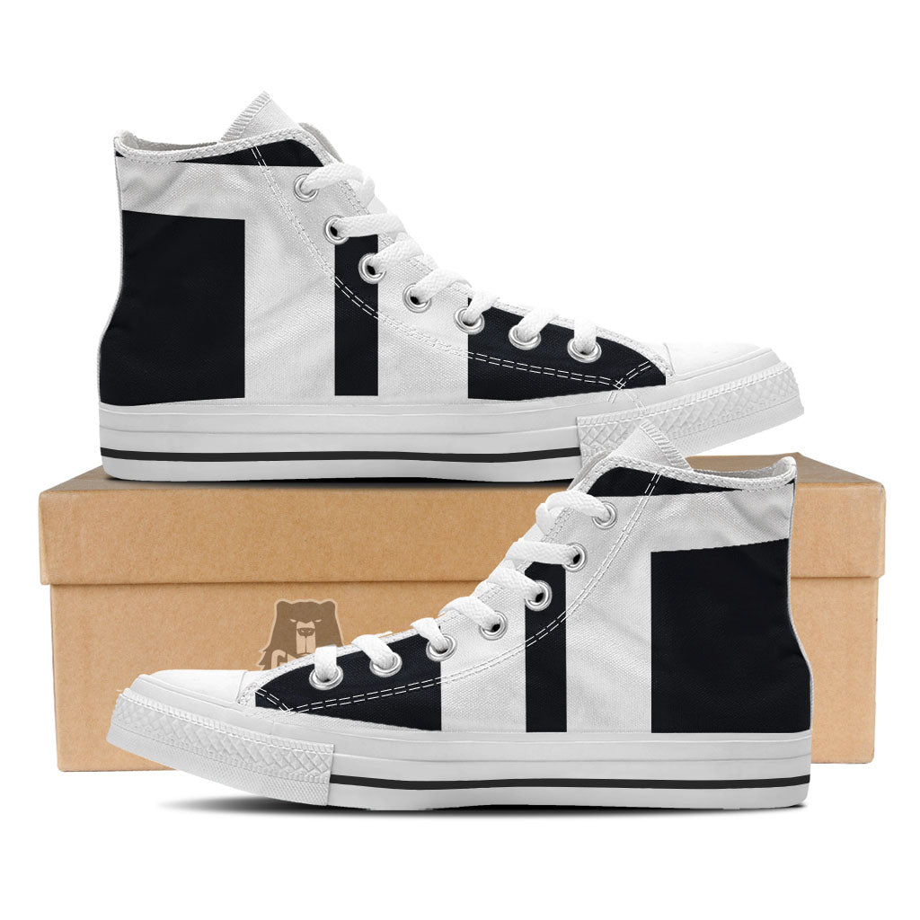 Gemini Sign White And Black Print White High Top Shoes-grizzshop
