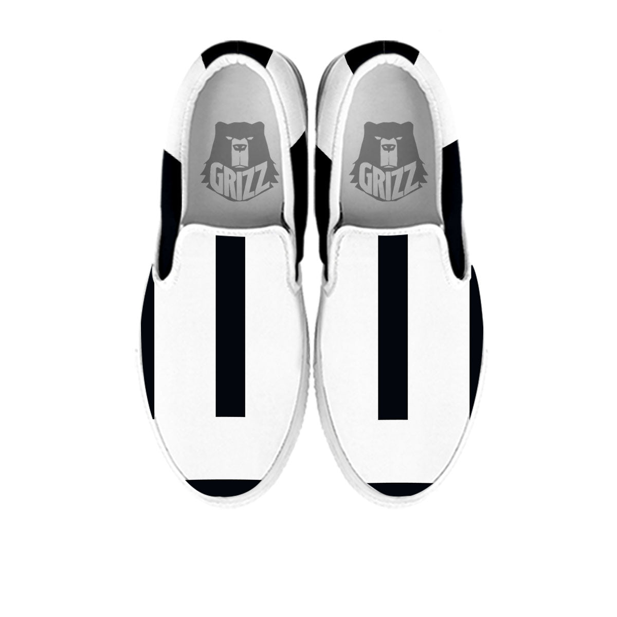Gemini Sign White And Black Print White Slip On Shoes-grizzshop