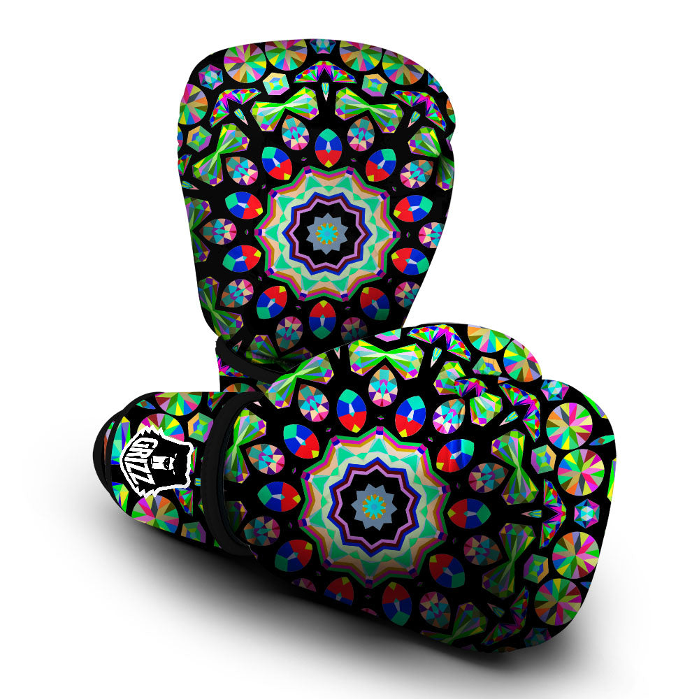 Gems Kaleidoscope Colorful Print Boxing Gloves-grizzshop