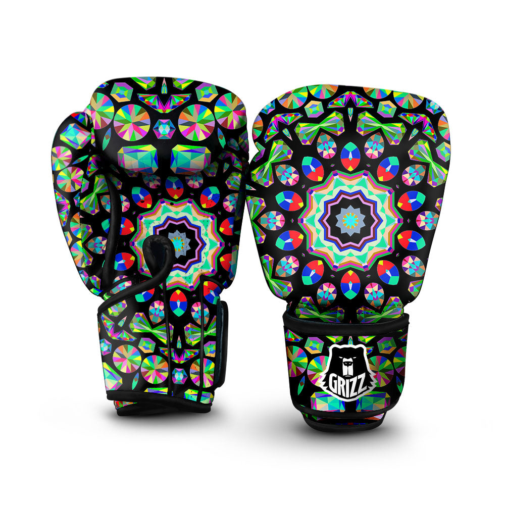 Gems Kaleidoscope Colorful Print Boxing Gloves-grizzshop