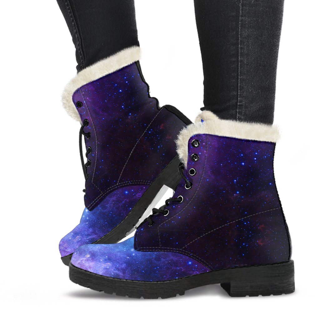 Geomagnetic Storm Galaxy Space Print Comfy Winter Boots-grizzshop