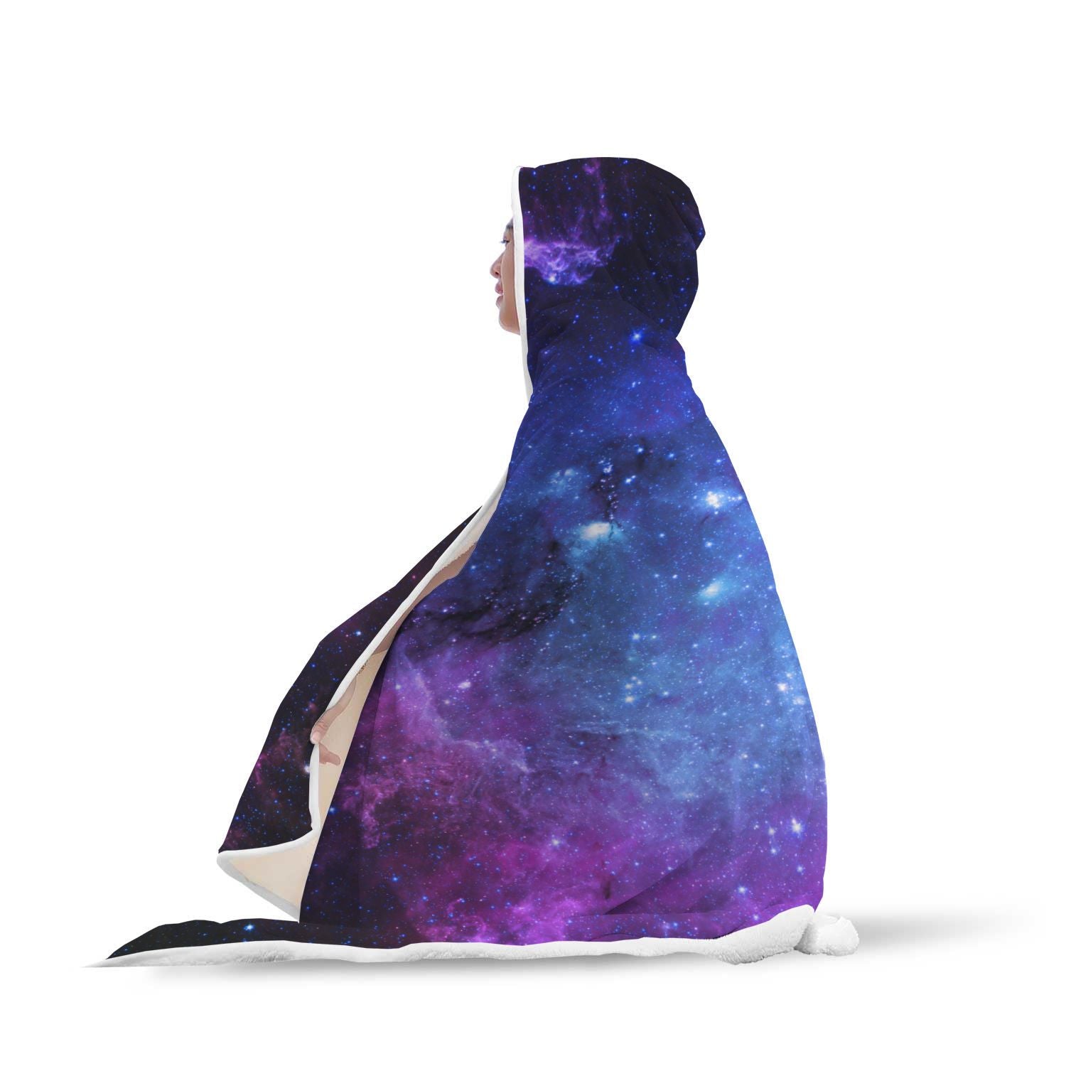 Geomagnetic Storm Galaxy Space Print Hooded Blanket-grizzshop