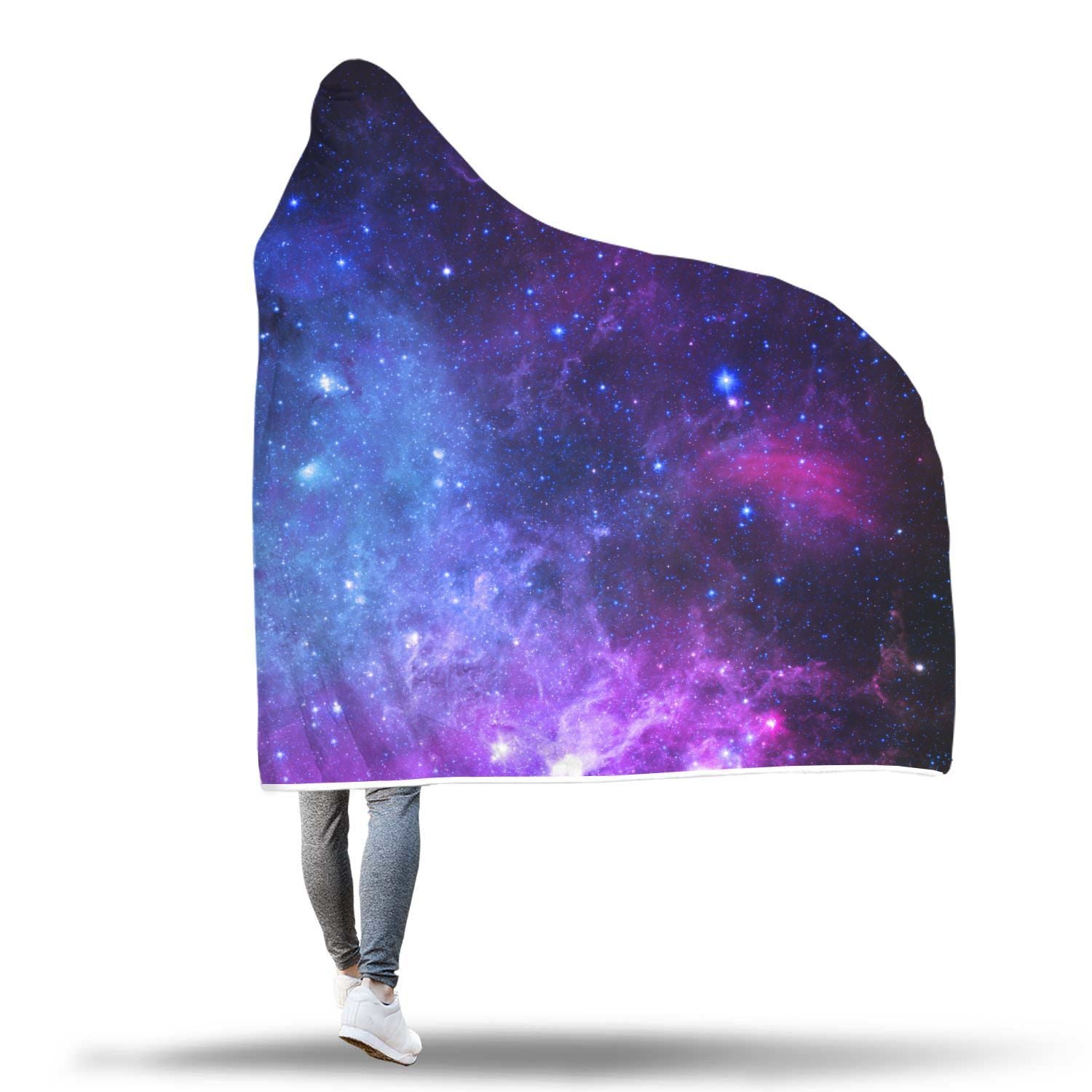 Geomagnetic Storm Galaxy Space Print Hooded Blanket-grizzshop
