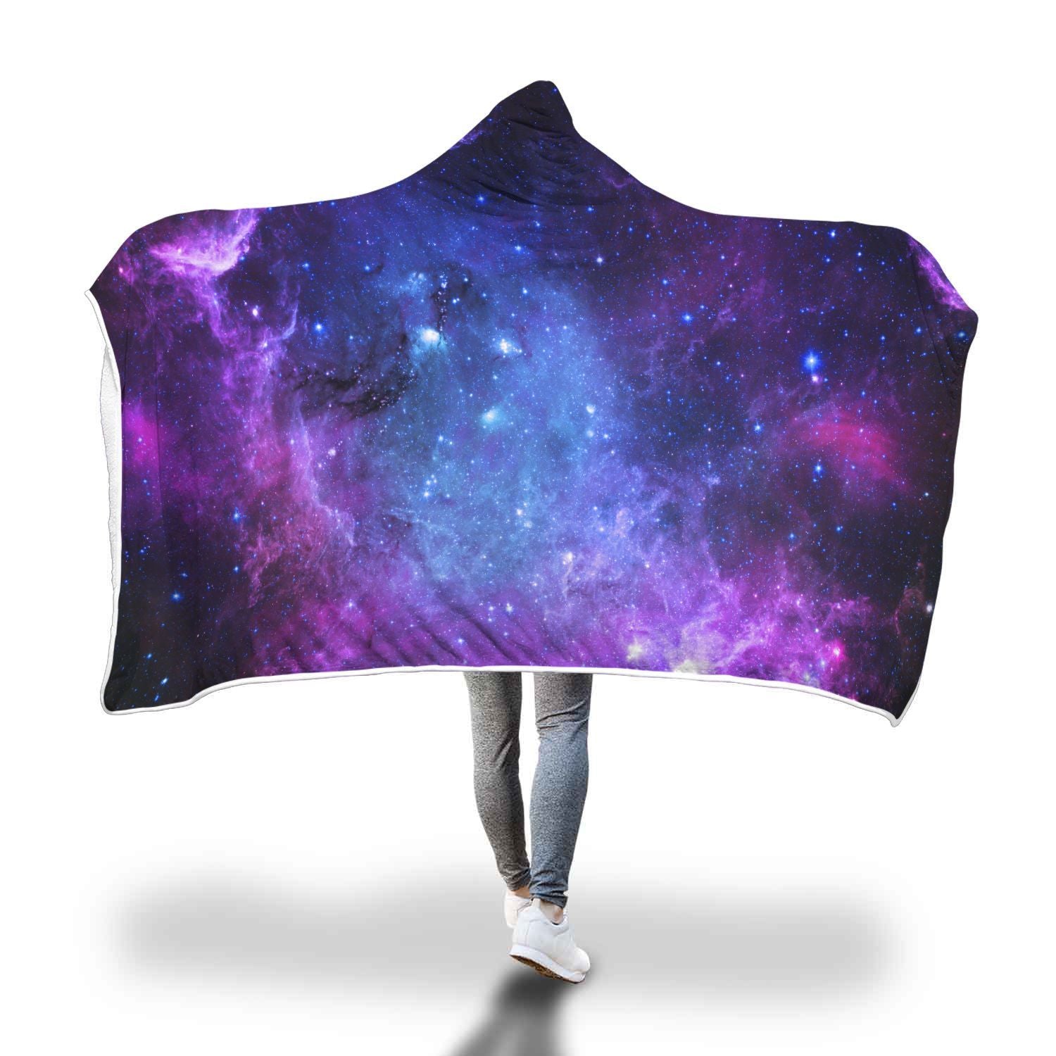 Geomagnetic Storm Galaxy Space Print Hooded Blanket-grizzshop