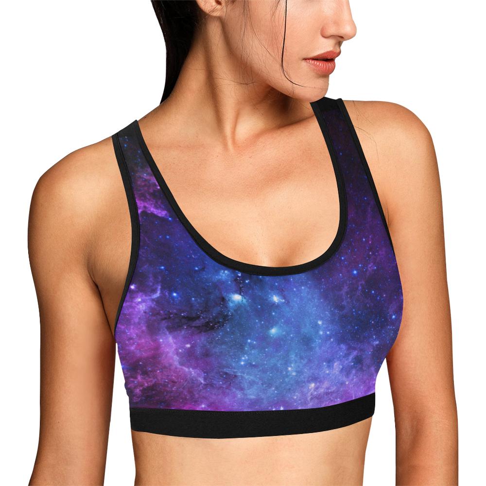 Geomagnetic Storm Galaxy Space Print Women Sports Bra-grizzshop
