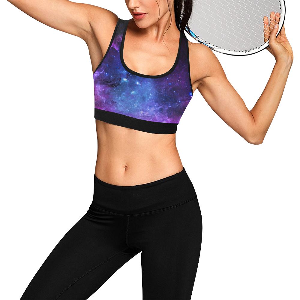Geomagnetic Storm Galaxy Space Print Women Sports Bra-grizzshop