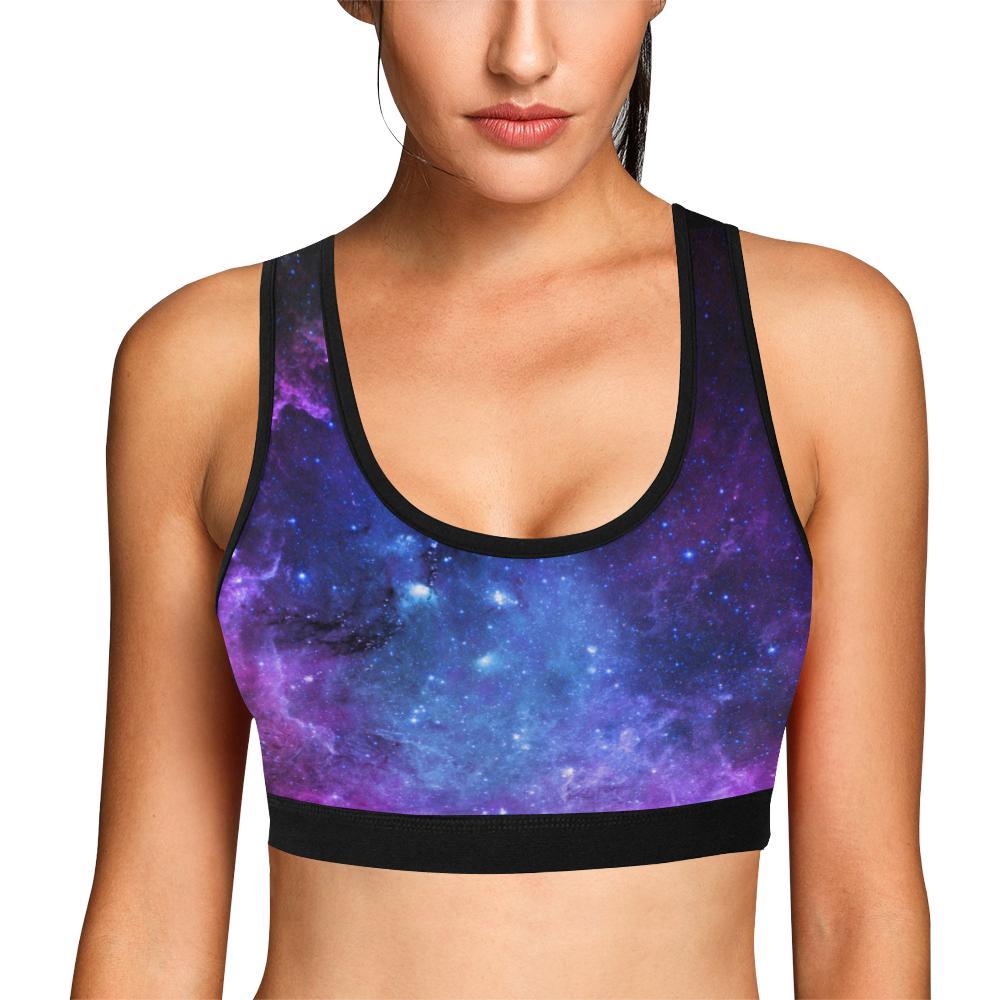 Geomagnetic Storm Galaxy Space Print Women Sports Bra-grizzshop