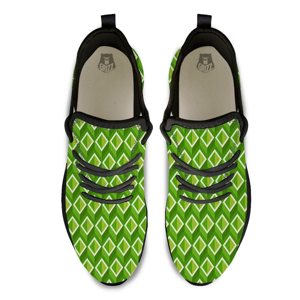 Geometric 3D Bamboo Print Pattern Black Athletic Shoes-grizzshop
