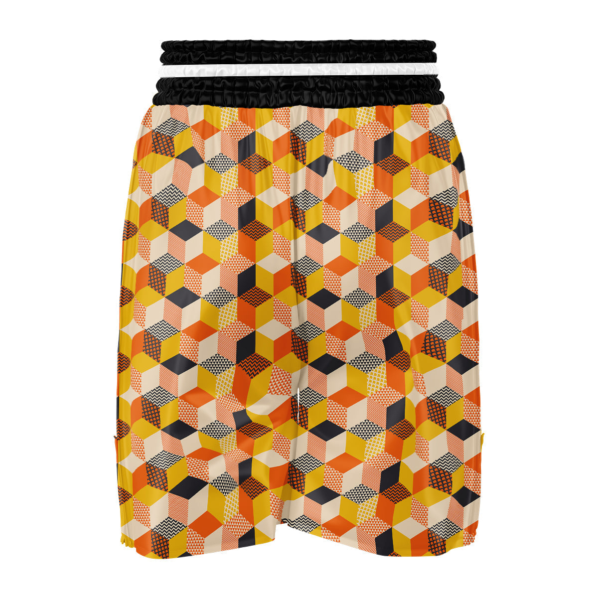 Geometric 60s Print Pattern Boxing Shorts-grizzshop