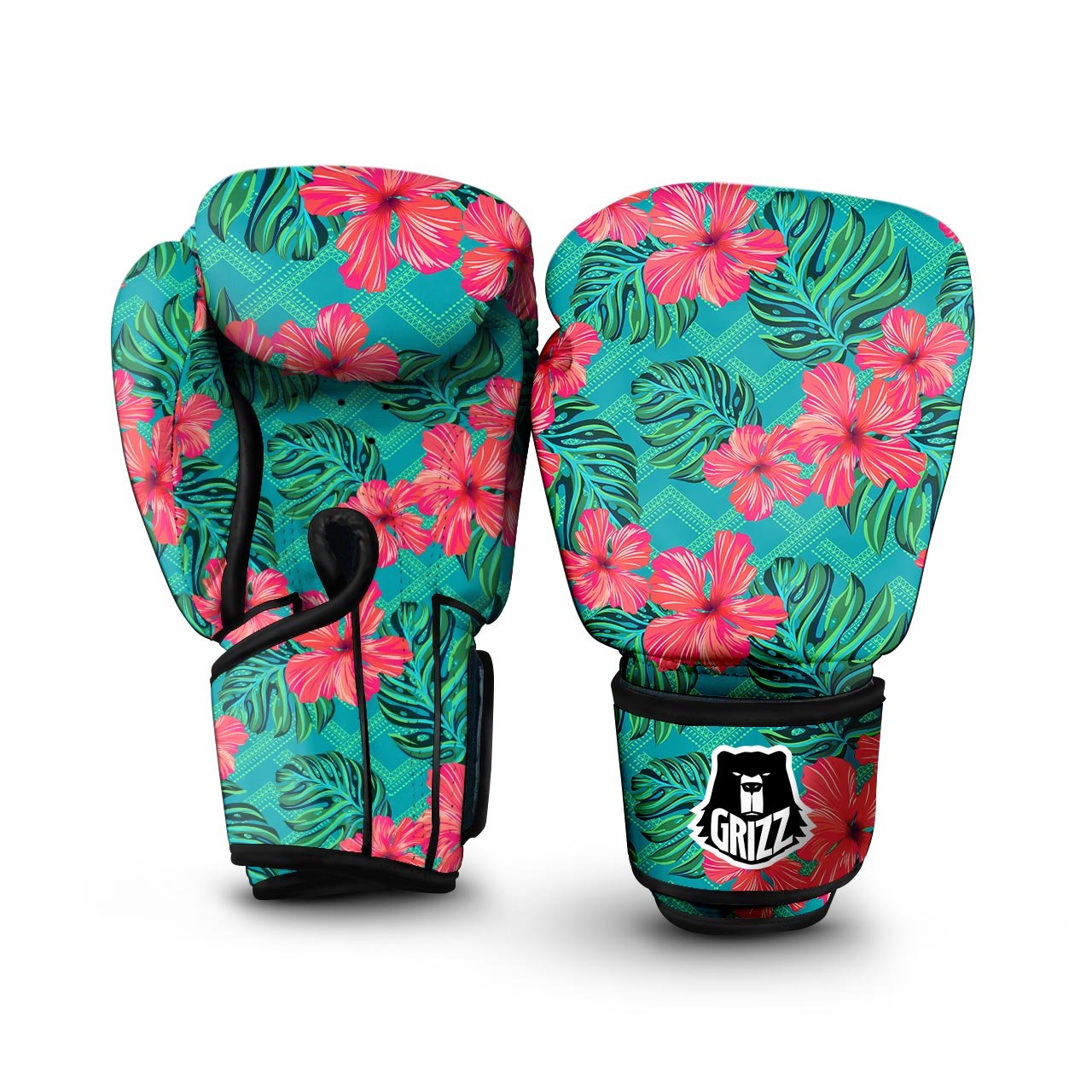 Geometric Aztec Tropical Print Pattern Boxing Gloves-grizzshop