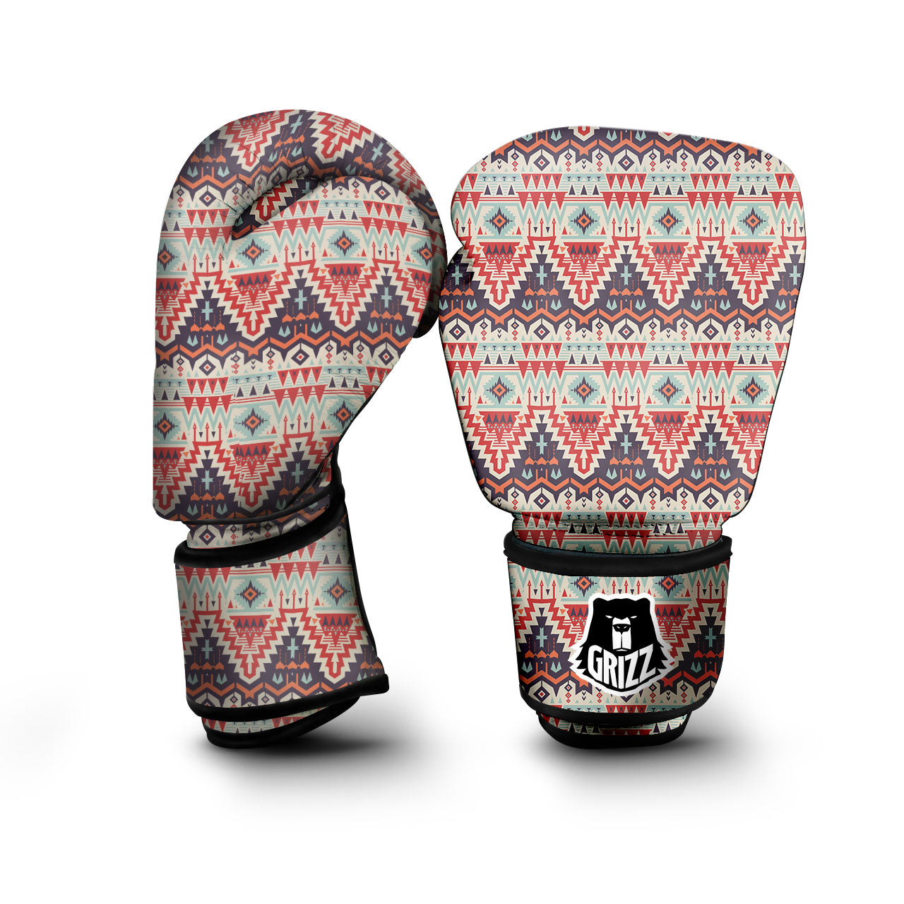 Geometric Ethnic Aztec Print Pattern Boxing Gloves-grizzshop