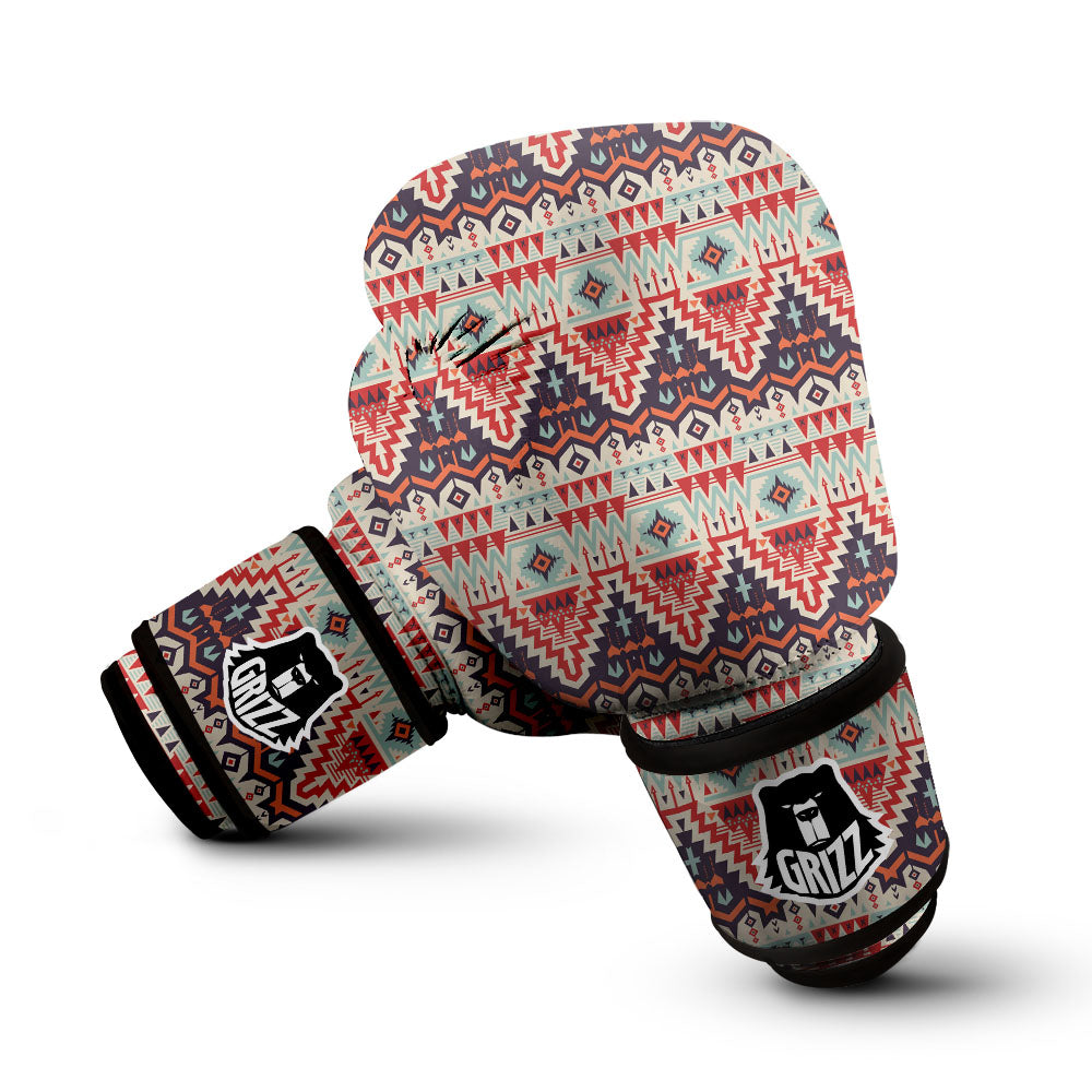 Geometric Ethnic Aztec Print Pattern Boxing Gloves-grizzshop